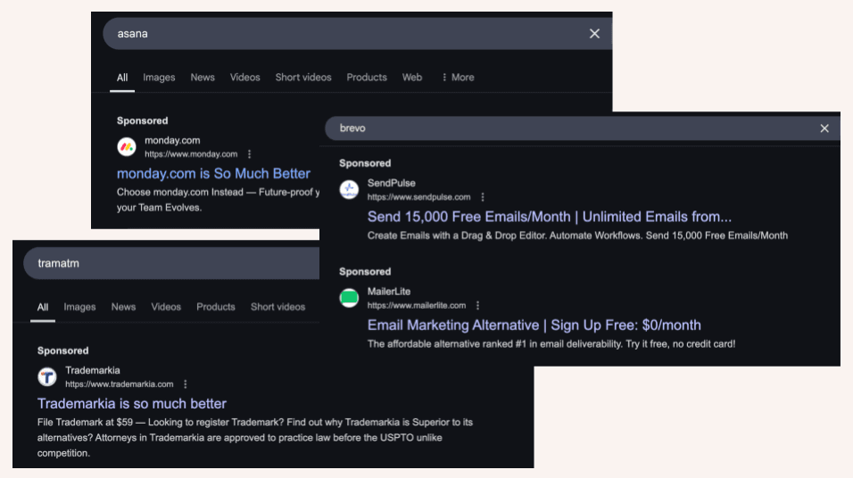 G-ADs competitor bidding on branded keywords
