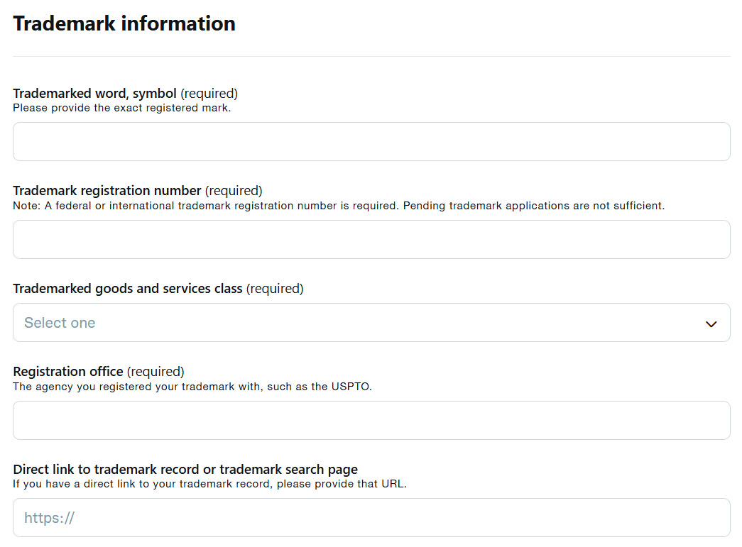 trademark information twitter